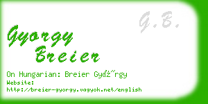 gyorgy breier business card